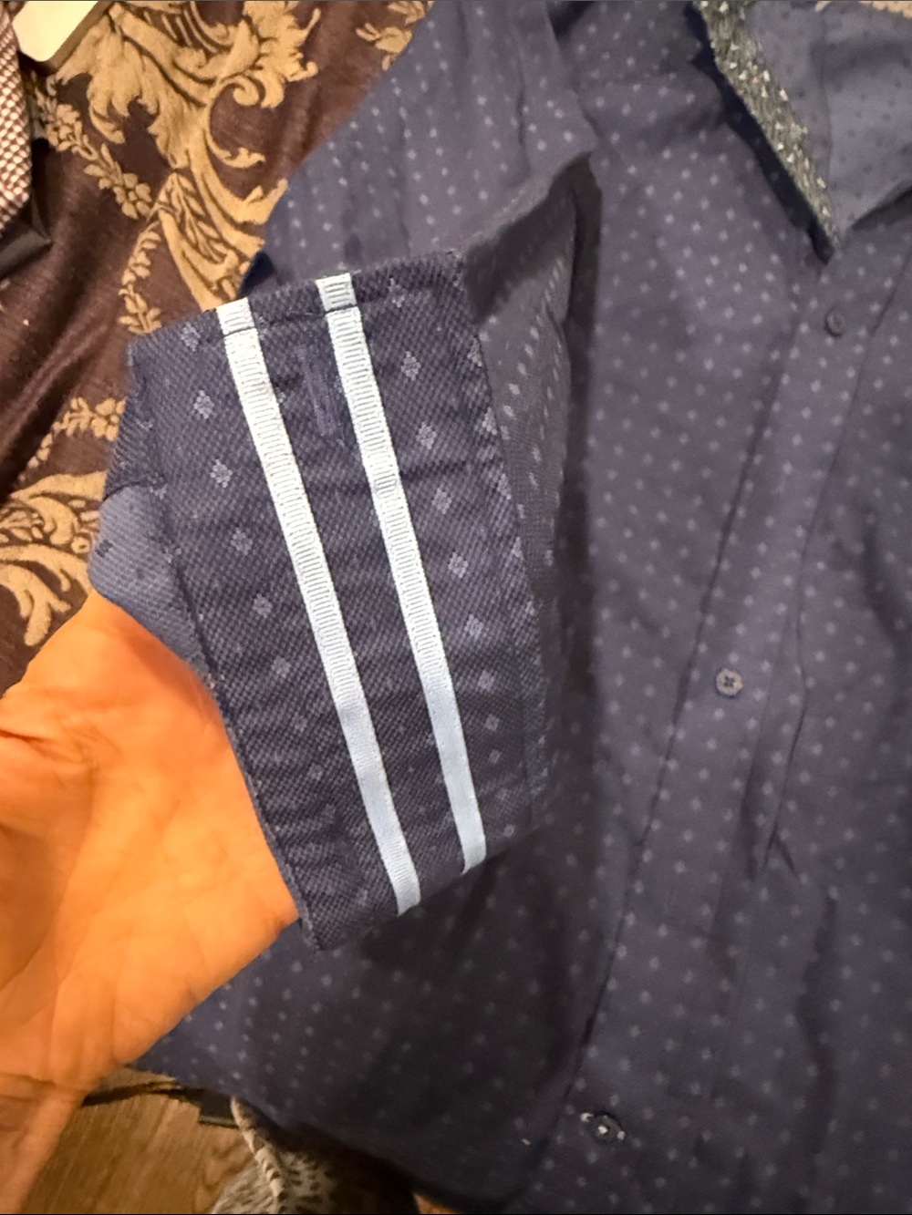 Robert Graham Navy Micro-Pattern Button-Down Shirt - Picture 3 of 5